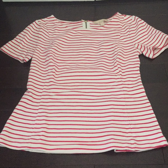 Banana Republic Thick Red Striped Tee with Shape - Picture 1 of 6